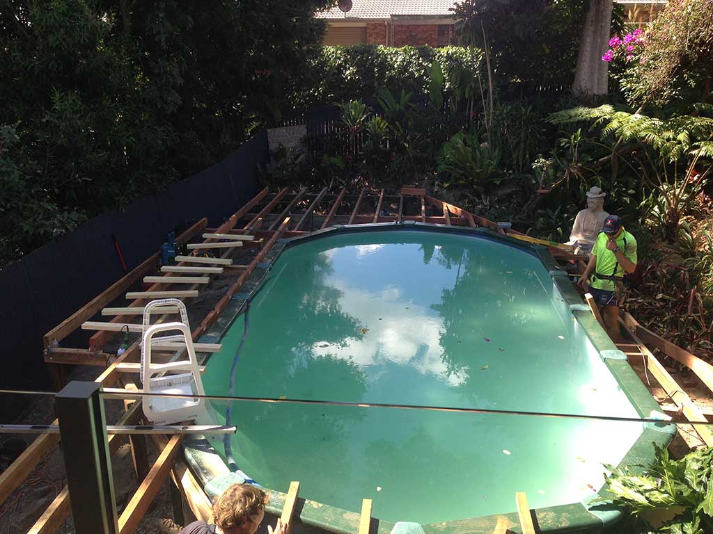 Above Ground Pool Gets A Facelift Amazing Modwood Deck By Adaptit